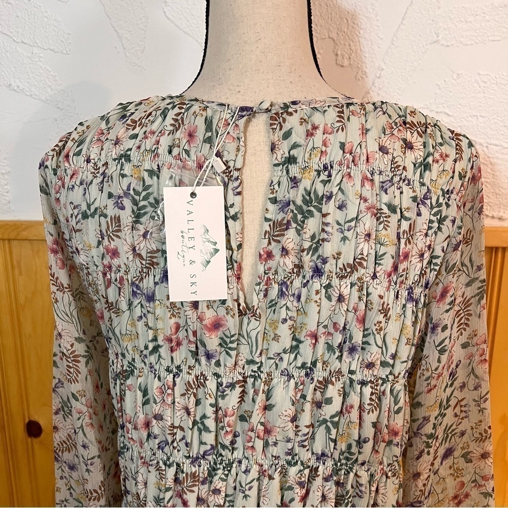 NWT Storia Floral Print Baby Doll Dress Sz-M - Picture 6 of 9